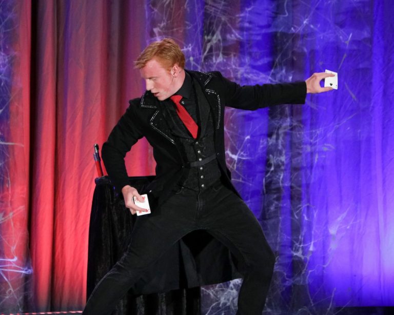 Engineering student Elliott Hunter performs regularly as a magician. He has performed all around the country.
