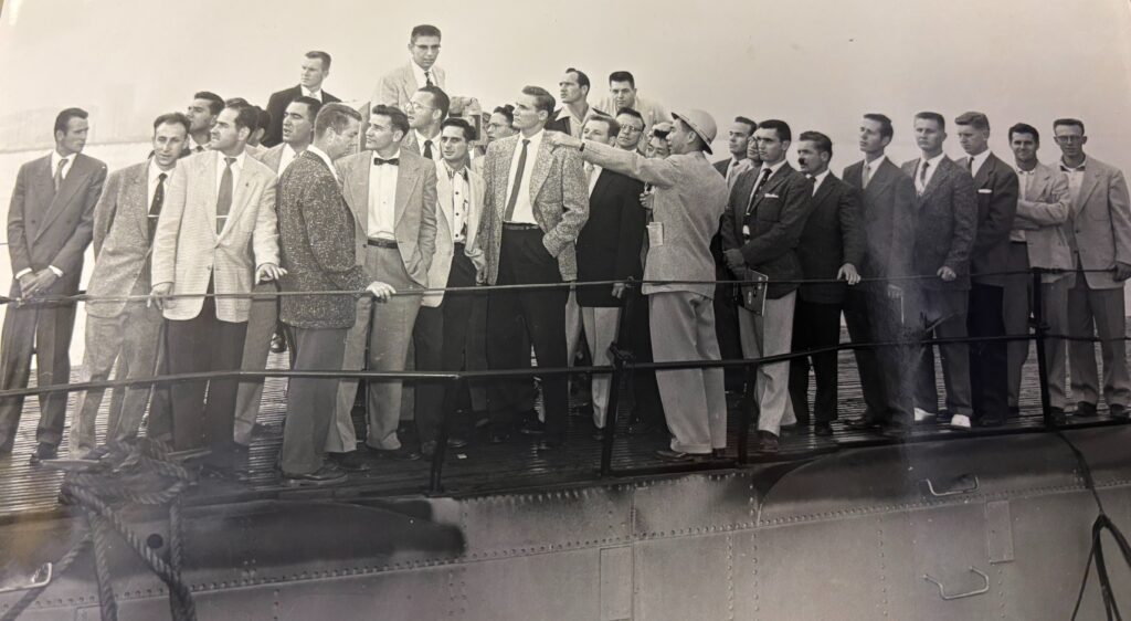 Cal Poly HVAC students boarded a U.S. Navy bus.